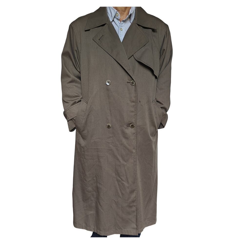 Vintage London Fog Trench Coat Women’s 14 Petite Long Belted Lined USA Made